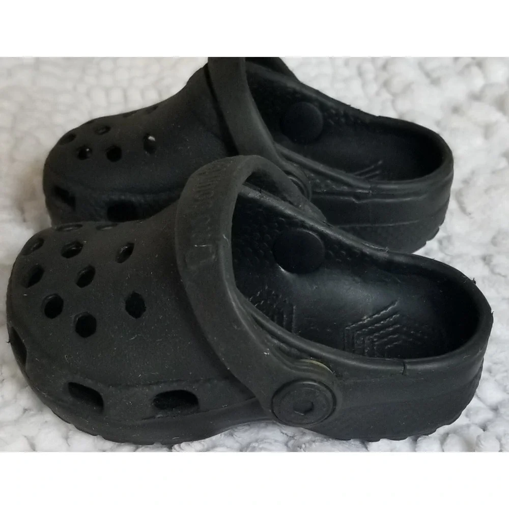 NO BOUNDERIES Infants toddler BLACK Water Shoes/Clog/Sandal W/Back Strap Y2K Vtg